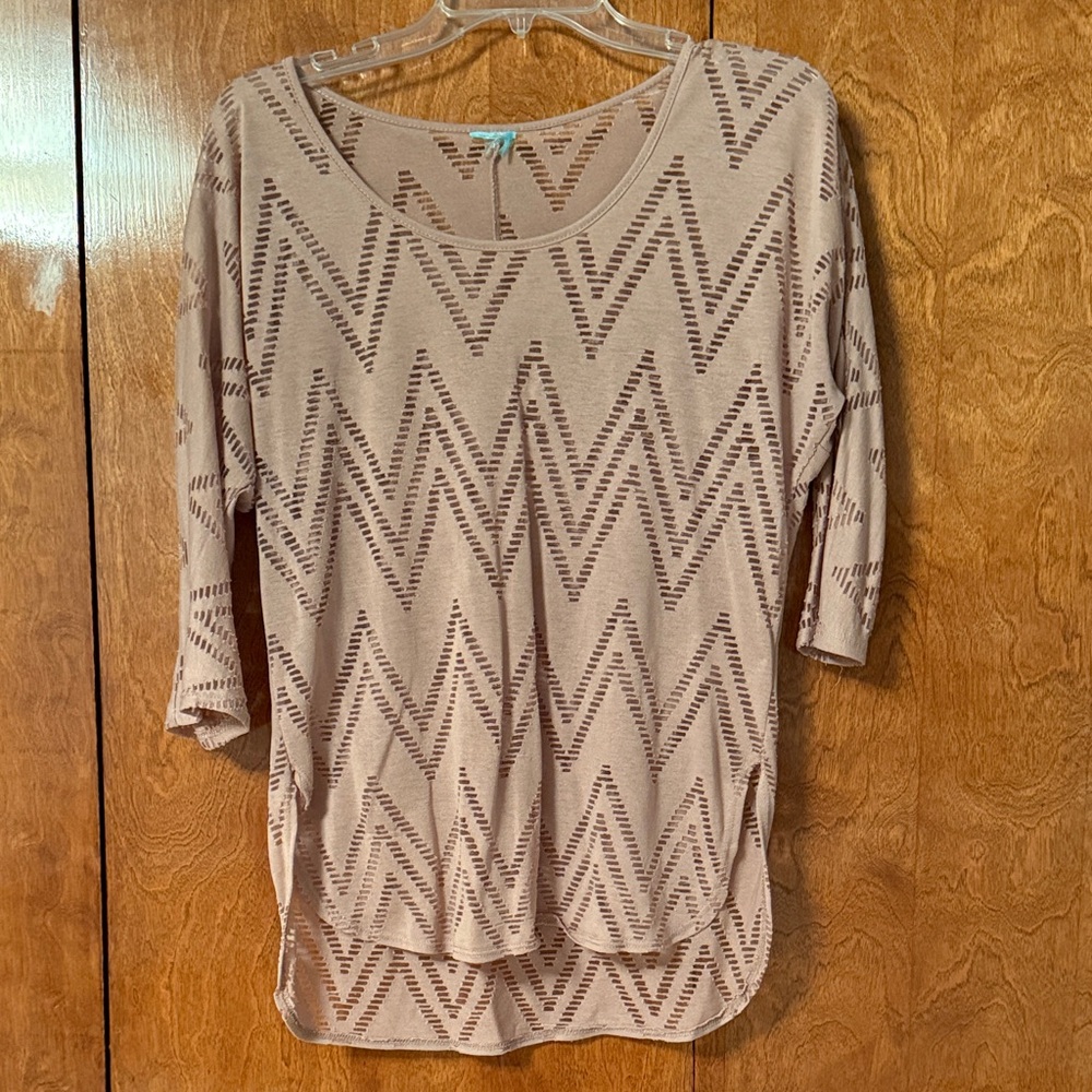 Chevron Patterned Tan Top